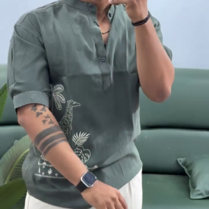 Urban Safari Embroidered Kurta Shirt for Men