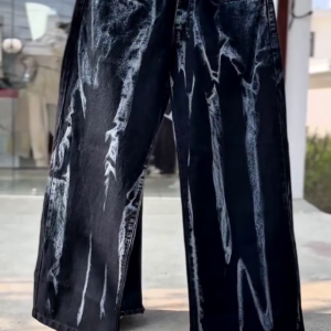 Midnight Storm Acid-Wash Straight Fit Jeans