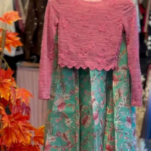 ✨ Royal Dual-Tone Mirror Work Saree Set – Rani Pink & Sunshine Yellow Festive Saree