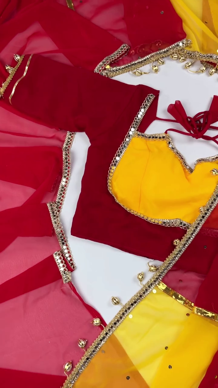 Sunshine Yellow Mirror Work Saree - Image 4