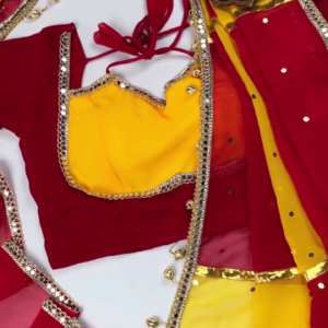 Sunshine Yellow Mirror Work Saree