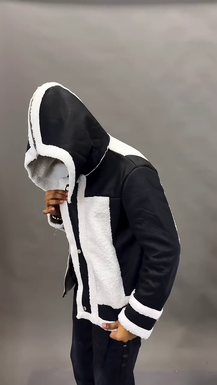 Urban Frost Hooded Faux Shearling Jacket - Image 4