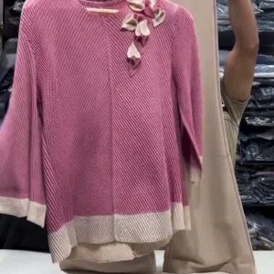 🌸 Rosé Pleated Top & Tailored Pants Co-Ord Set for Women – Elegant Office & Occasion Wear