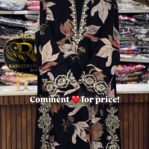 Elegant Black Floral Embroidered Kurti – Premium Partywear Look