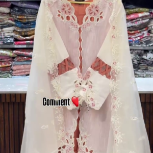 Luxury Peach Lace Embroidered Suit Set – Premium Partywear Collection