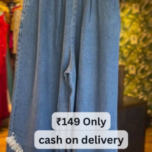 Stylish Denim Wide-Leg Palazzo Pants – Comfort Meets Elegance