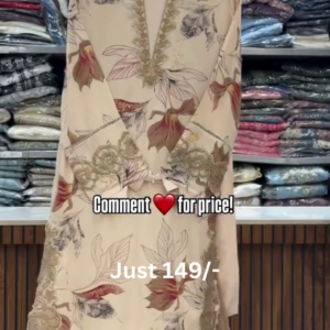Floral Printed Beige Ethnic Suit – Subtle Festive Beauty
