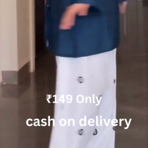 Minimal Blue Kurta with White Palazzo – Elegant Everyday Ethnic Wear