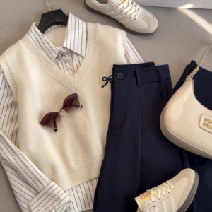 Classic Preppy Neutral Outfit