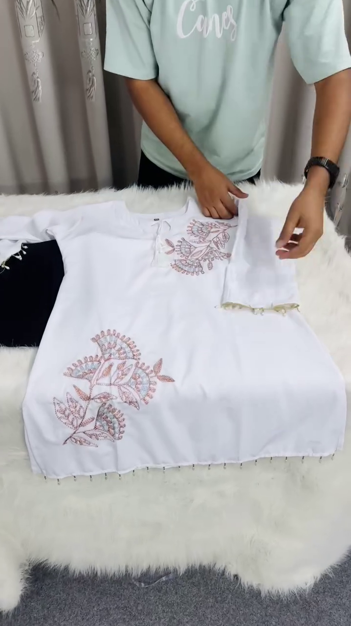 White Embroidered Co-Ord Set - Image 4