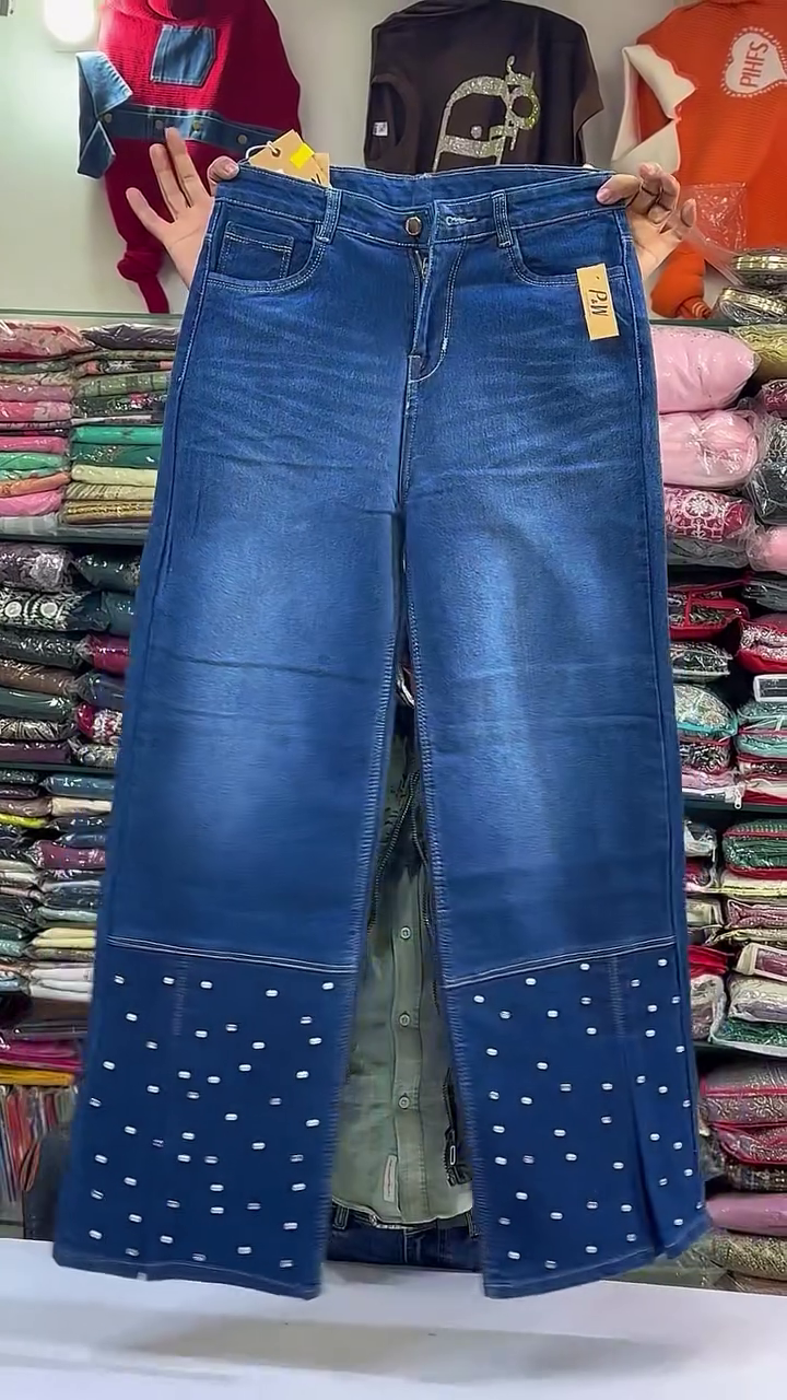 Grey Acid Wash Wide-Leg Jeans - Image 3