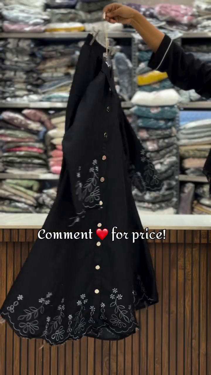 Navy Embroidered Button-Down Dress - Image 4