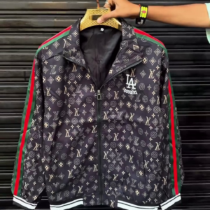 Monogram Zip-Up Streetwear Jacket