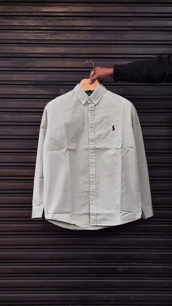 Light Grey Classic Button-Down Shirt - Image 2