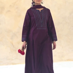 Royal Purple Straight Suit Set – Classic Minimal Elegance