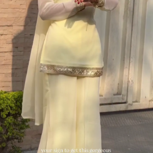 Soft Pastel Yellow Suit with Sheer Dupatta – Modern Festive Glow