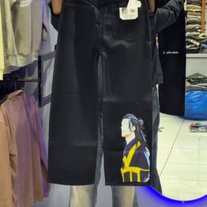 Wide-Leg Graphic Denim Jeans