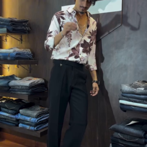 Floral Shirt with Black Pants
