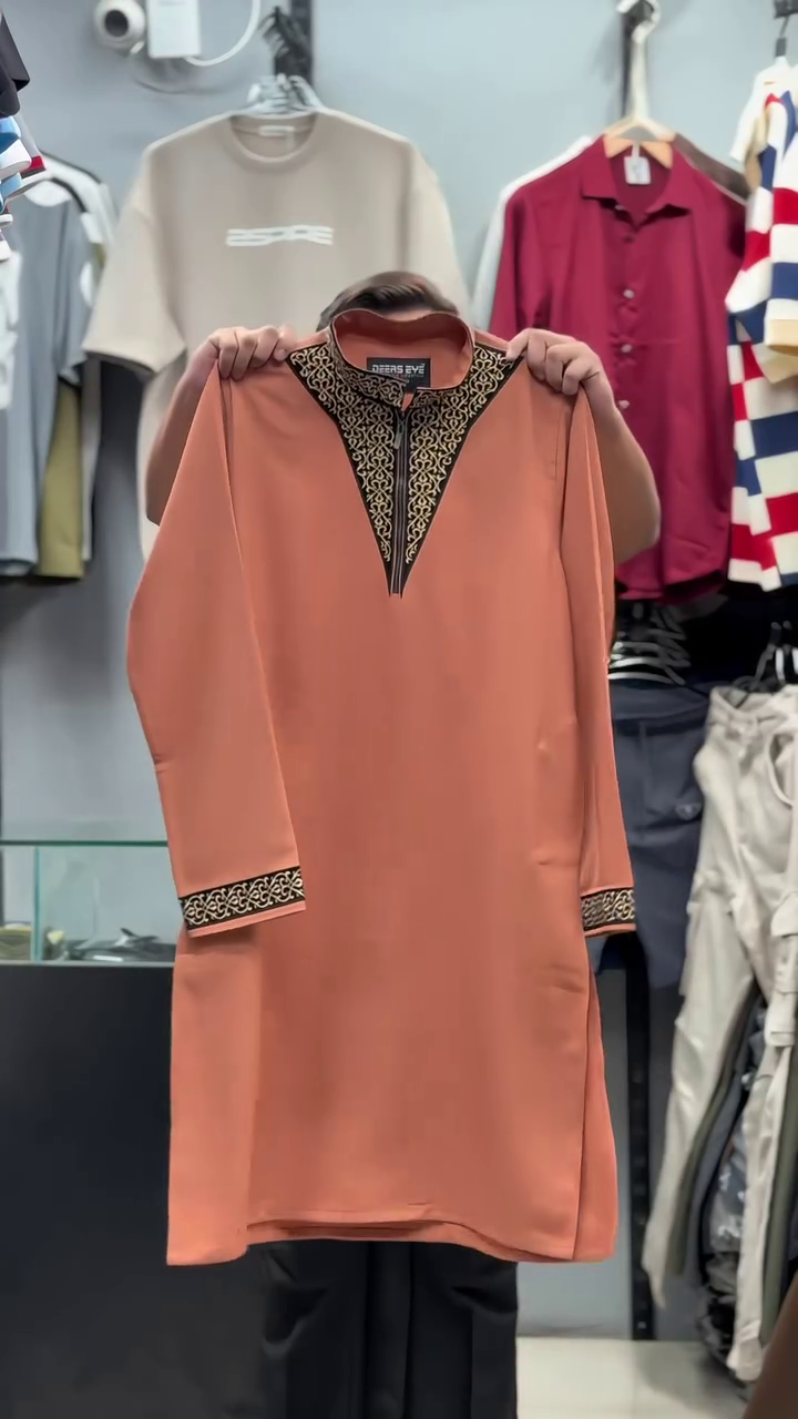 White Embroidered Collar Kurta - Image 3