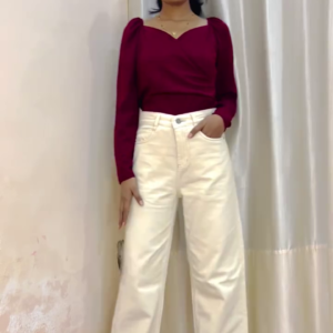 Wine Red Casual Top