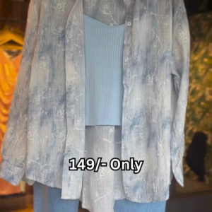 Pastel Layered Shirt & Denim Set