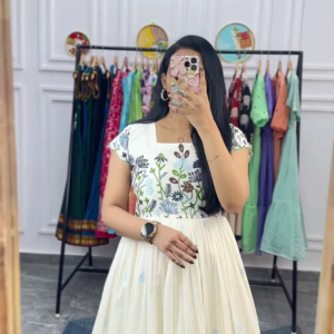 Summer Casual Printed Anarkali Dress