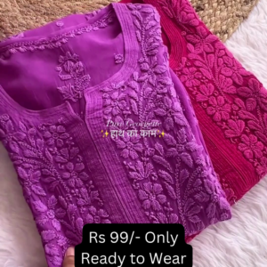 Pure Georgette Embroidered Kurti