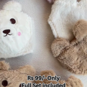 Cute Teddy Winter Cap & Gloves Set