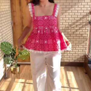 Printed Peplum Top for Women