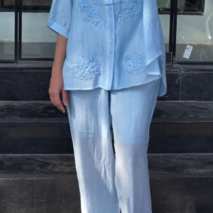 Sky Blue Embroidered Kurta