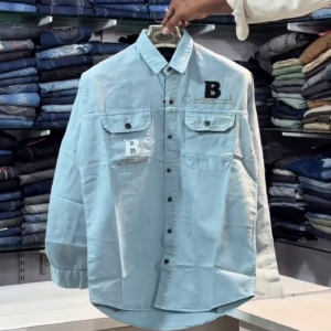 Light Blue Casual Denim Shirt
