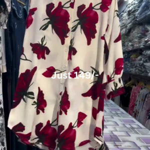 Trendy Floral Shirt Dress – Stylish Casual Fashion 🌹