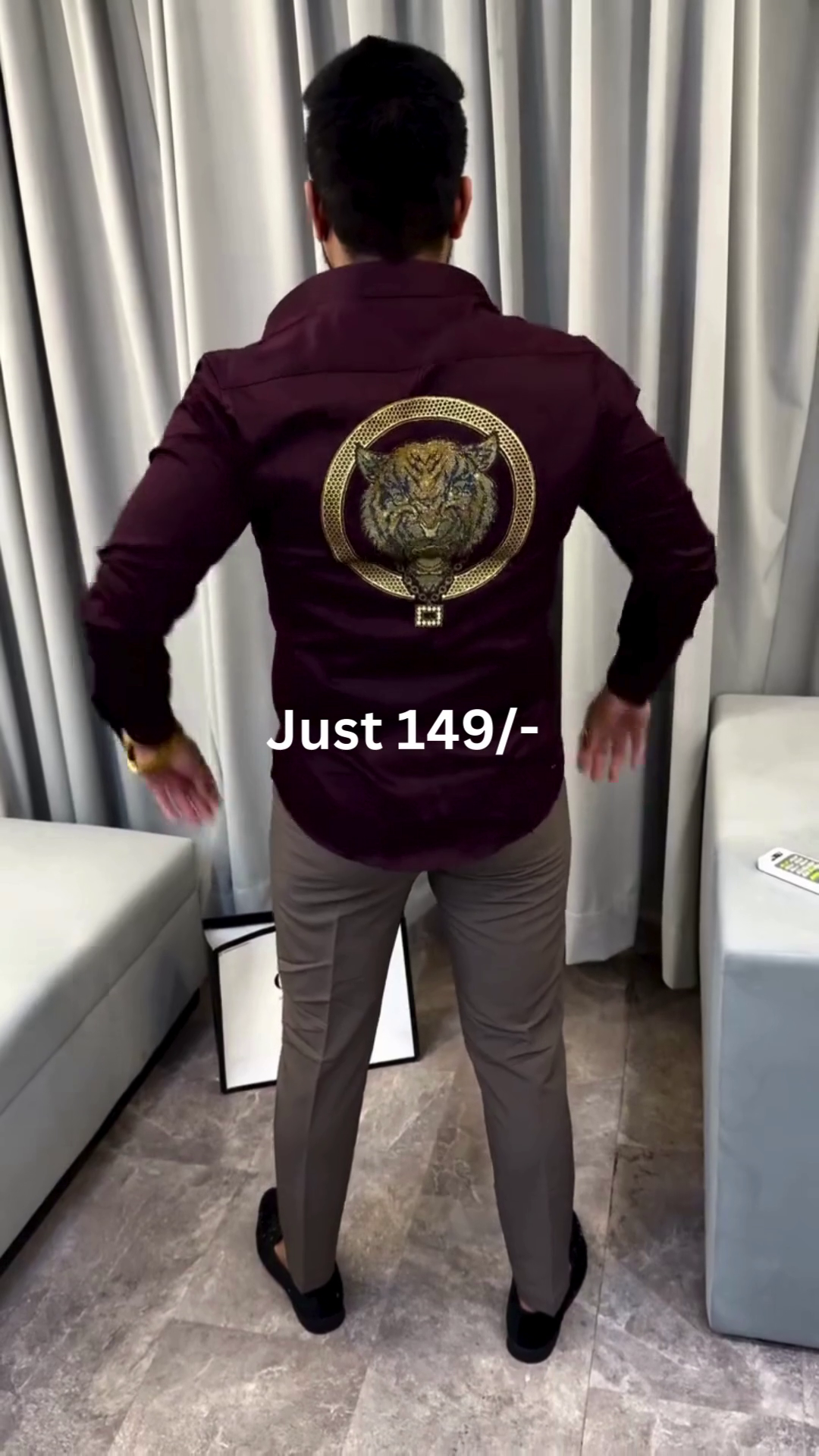 Premium Maroon Designer Shirt for Men – Bold & Stylish Look 🔥 - Image 2