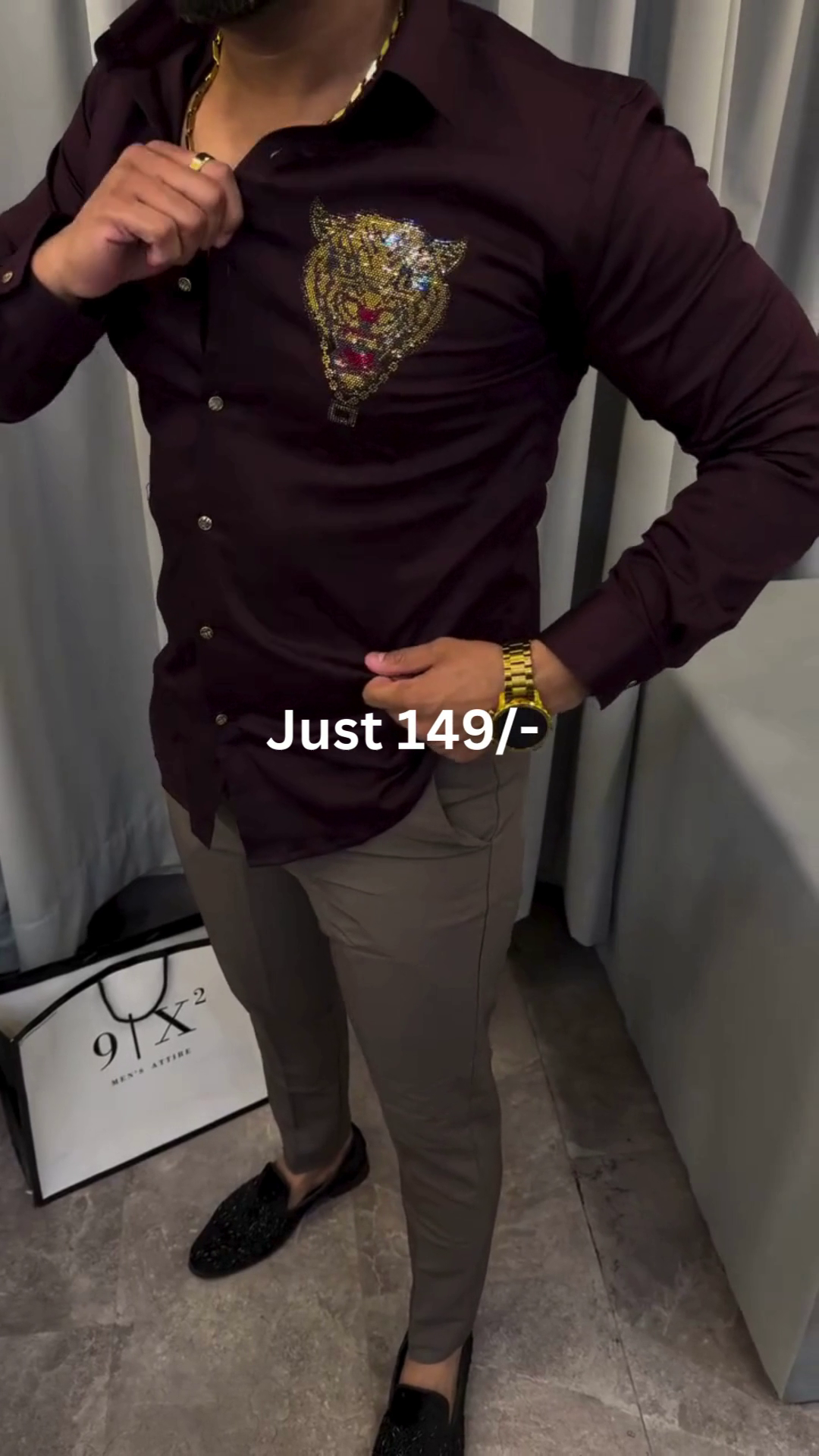 Premium Maroon Designer Shirt for Men – Bold & Stylish Look 🔥 - Image 4