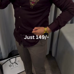 Premium Maroon Designer Shirt for Men – Bold & Stylish Look 🔥
