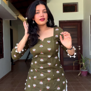 Olive Green Farshi Suit