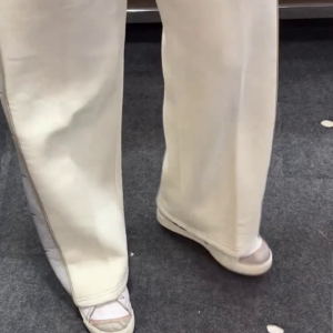 Cream Bootcut Pants