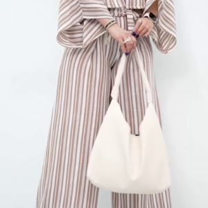 Elegant Striped Co-Ord Set with Wide-Leg Pants