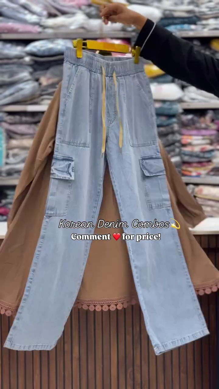 Trendy Mustard Korean Top with Denim – Modern Casual Style - Image 2