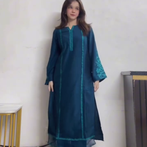Elegant Teal Blue Kurta Set – Minimal Yet Stylish
