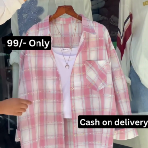 Trendy Pink Check Shirt Set – Casual Style Made Easy
