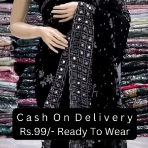 Classic Black Ready-to-Wear Saree – Easy,  Elegant & Affordable