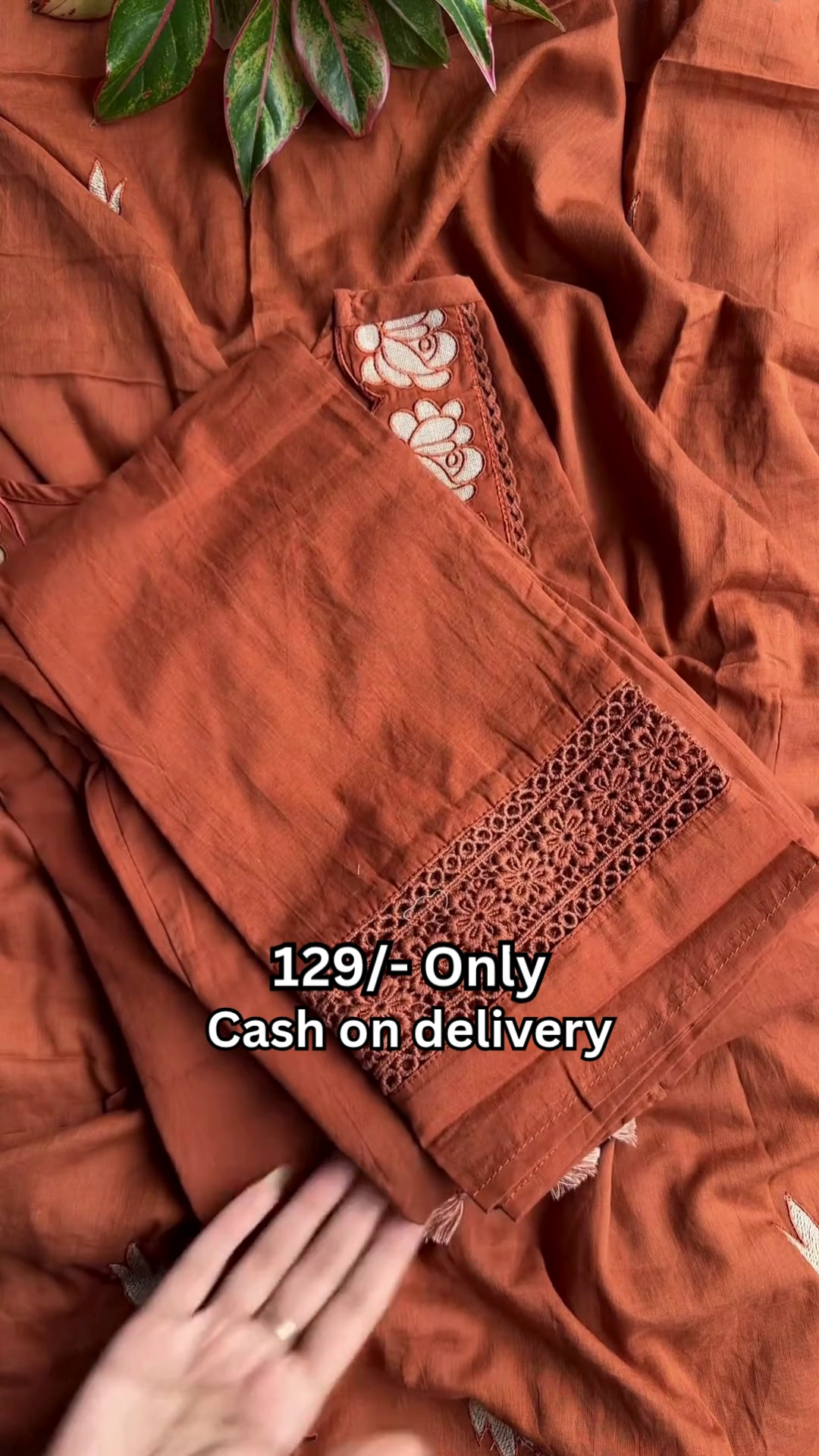 Stylish Rust Brown Kurta Set – Elegant Embroidery & Comfort - Image 4