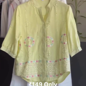 Chic Light Green Embroidered Shirt Set – Fresh & Trendy Look