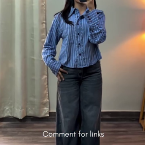 👖 Trendy Everyday – Shirt & Wide-Leg Jeans Combo