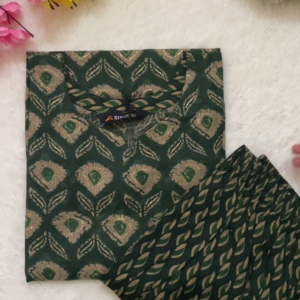 Classic Green Printed Kurta Set – Everyday Ethnic Elegance