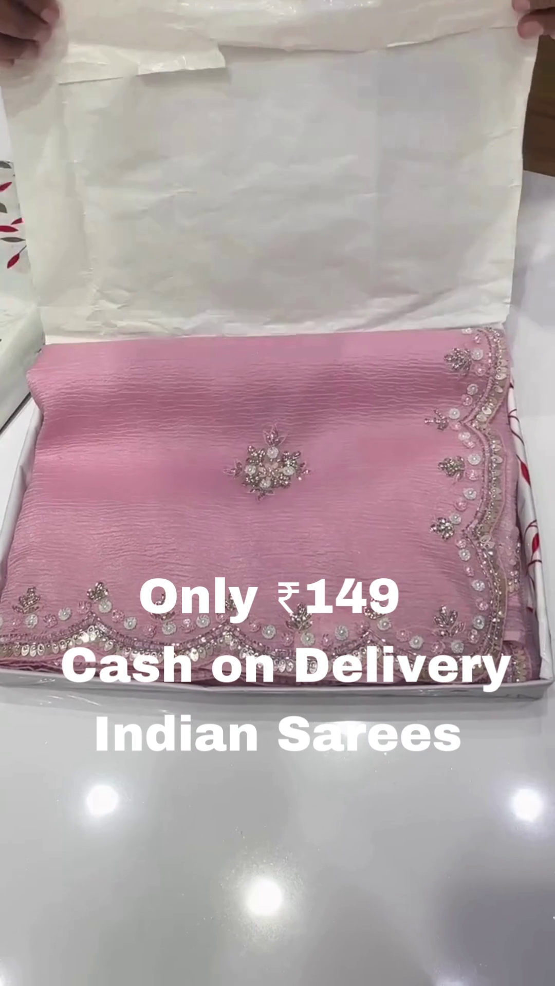 Elegant Pink Designer Saree - Image 3
