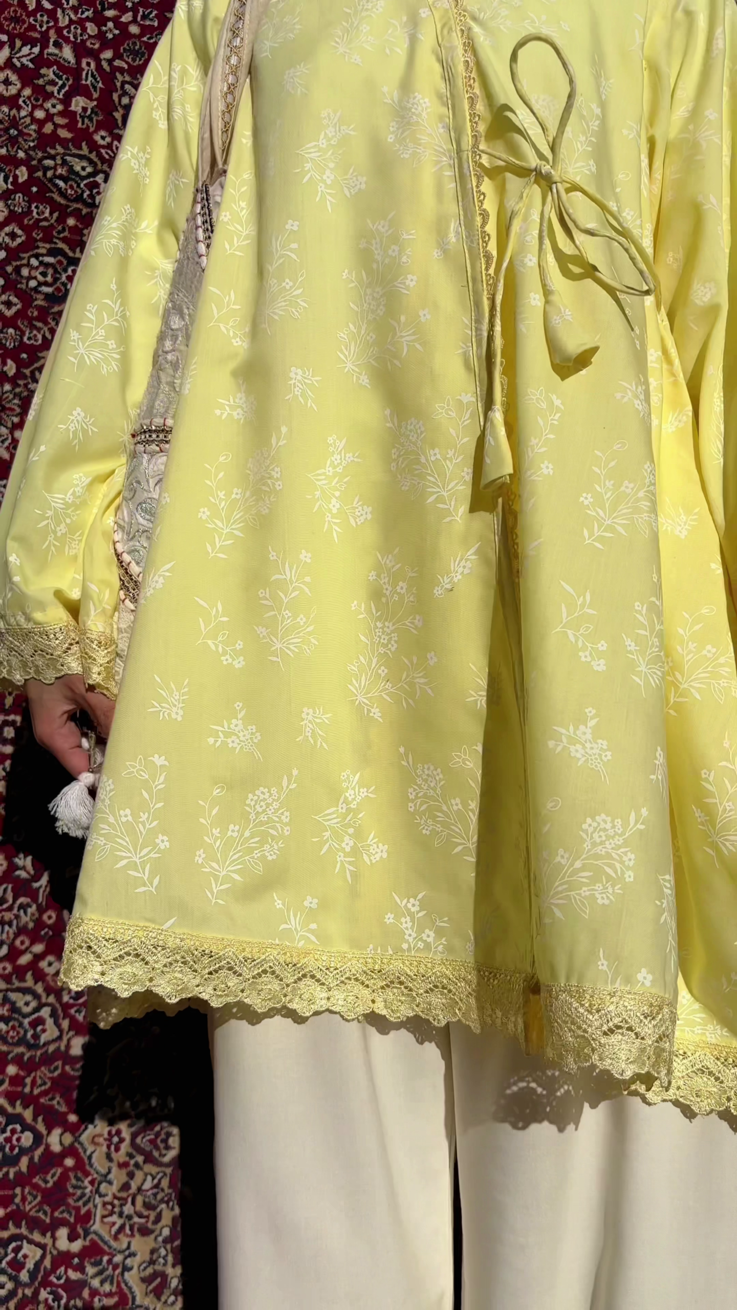 Sunshine Yellow Printed Kurta – Fresh & Feminine Summer Vibes - Image 3