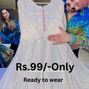 Elegant White Anarkali Dress – Graceful Look