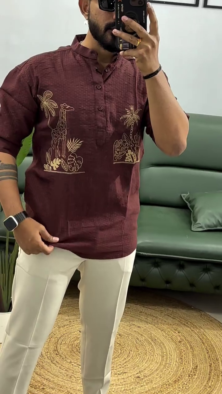 Men’s Stylish Olive Kurta – Minimal Ethnic Look with Modern Edge - Image 4